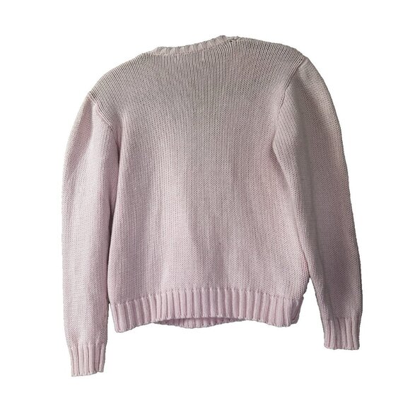 Talbots Women PL Baby Pink Cross Wrap Sweater Coquette Soft Girl Cottagecore Fit - Picture 2 of 12